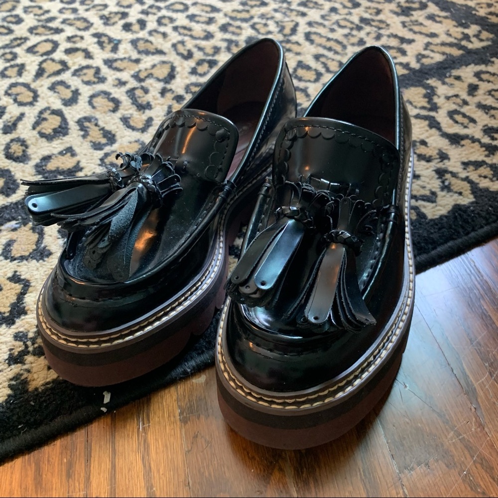 NEW See by Chloe Patent Leather Zina Platform Loafers